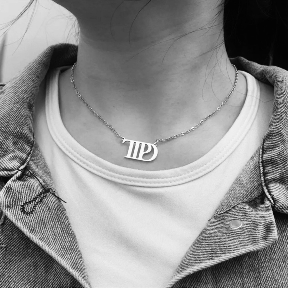 TAYLOR SWIFT Inspired TTPD Necklace Tortured Poets Swiftie‎ Gift Silver NEW 🏰